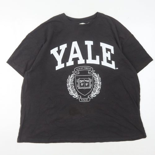 H&M Black Yale T-Shirt Unisex L Casual University
