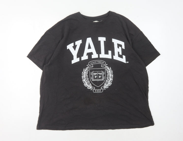 H&M Black Yale T-Shirt Unisex L Casual University
