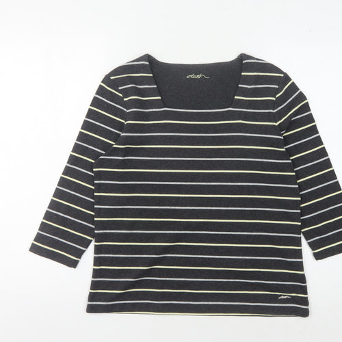 Dash Women’s Black Striped T-Shirt Size 12