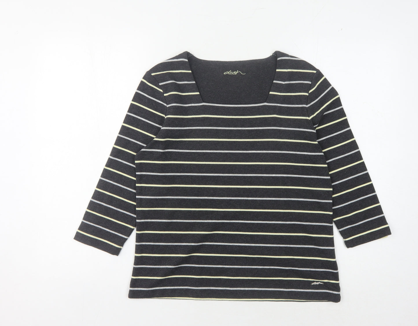 Dash Women’s Black Striped T-Shirt Size 12