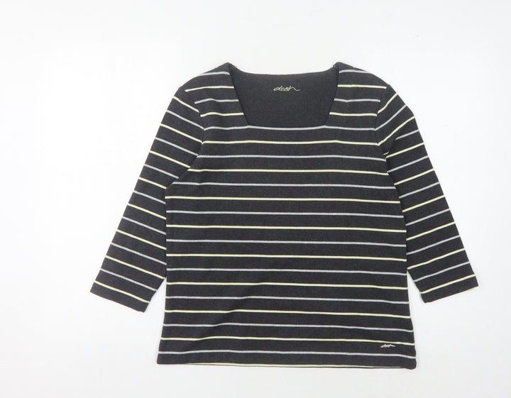 Dash Women’s Black Striped T-Shirt Size 12
