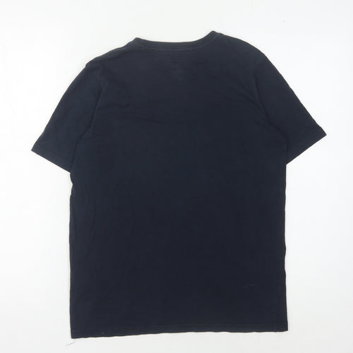 Quiksilver Blue Unisex T-Shirt, Size 14, Cotton Crew Neck Casual