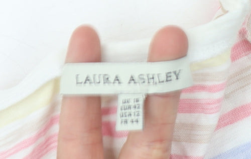 Laura Ashley Women's Multicoloured Striped T-Shirt