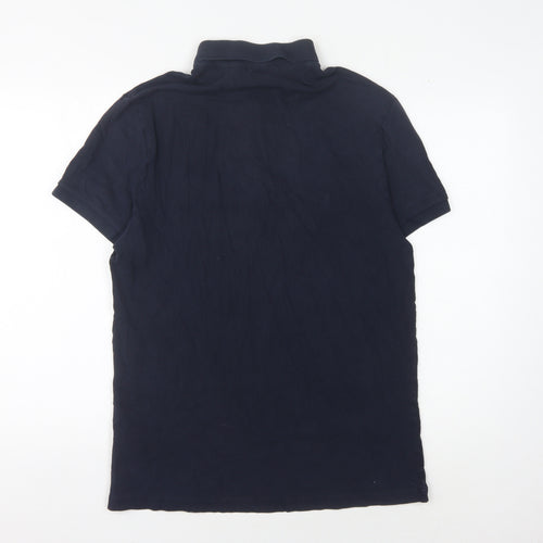Hugo Boss Men's Blue XL Slim Fit Cotton Polo Shirt