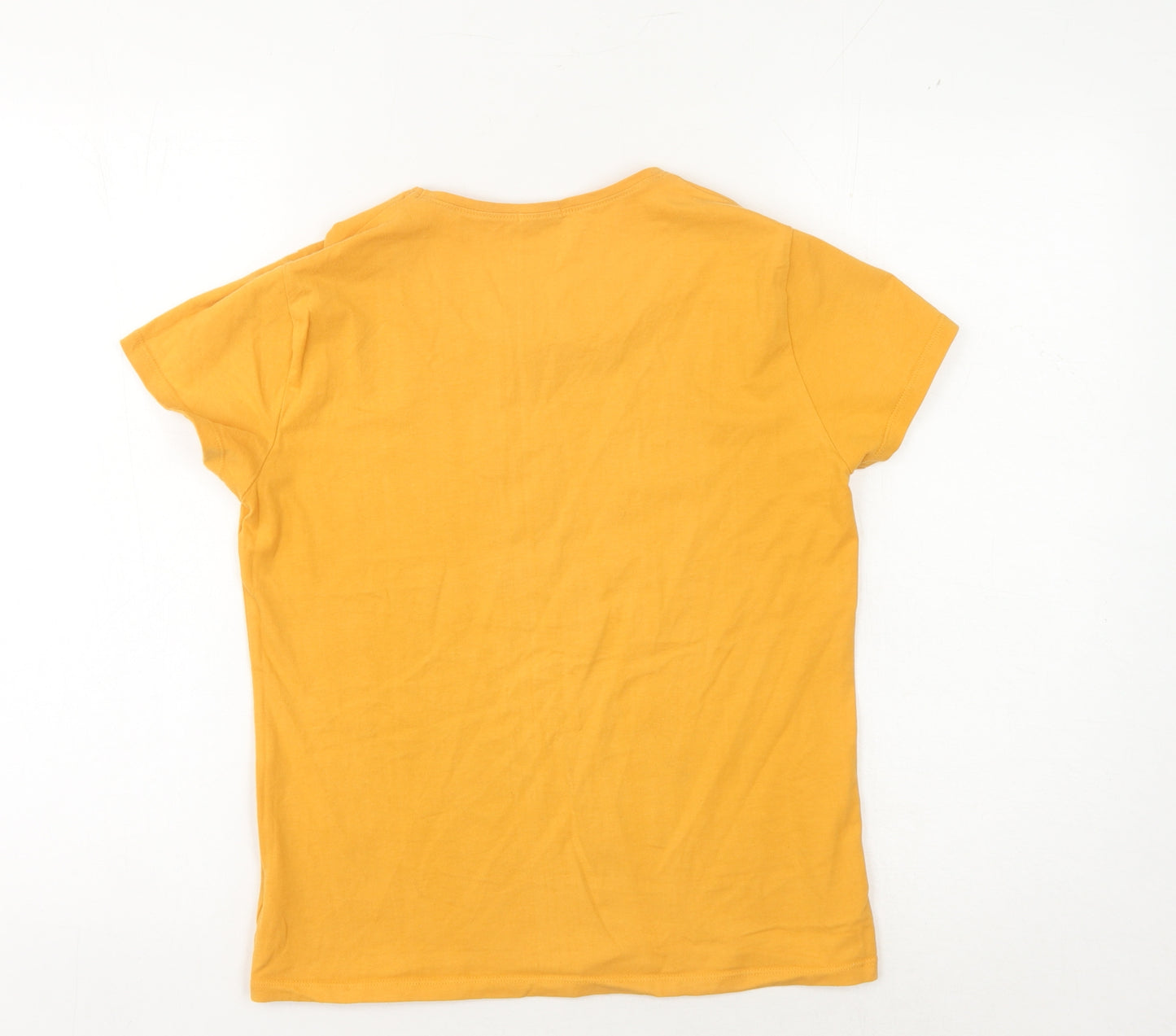 TINTIN Women's Yellow Slim Fit T-Shirt, M - Casual Anime Embroidery