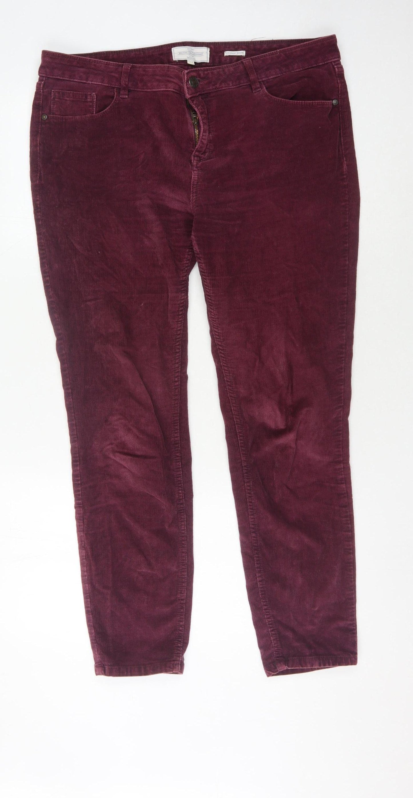Fat Face Women's Purple Corduroy Trousers Size 16