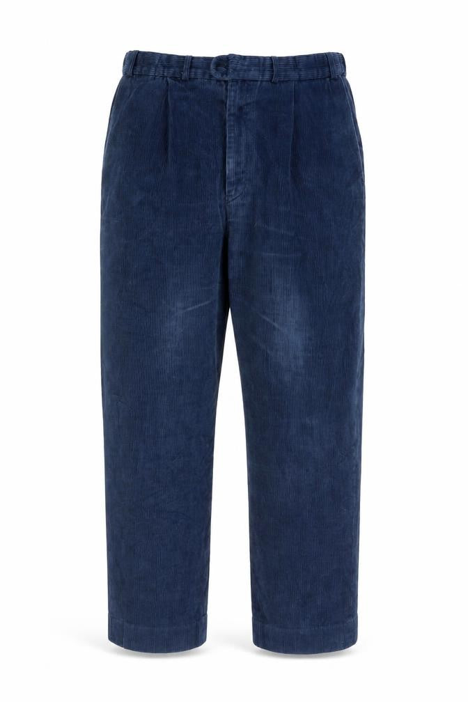 Front view of Wolsey Men's Blue Corduroy Trousers, size 38