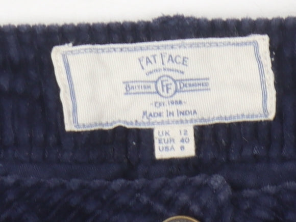 Fat Face Women's Blue Corduroy Trousers Size 12
