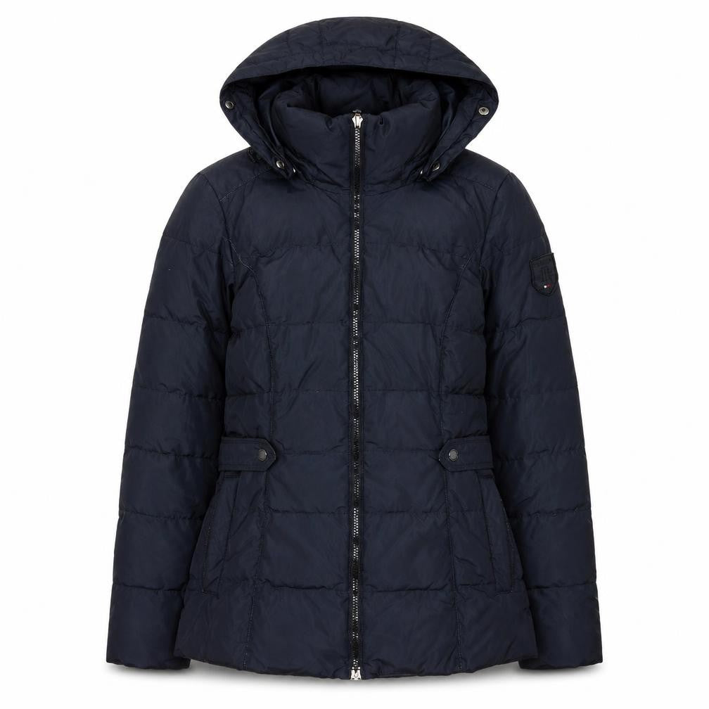 Front view of Tommy Hilfiger Women's Black Puffer Jacket, size S