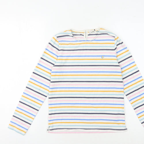 FatFace Girls Multicoloured Striped Cotton T-Shirt, Size 10-11