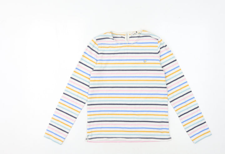 FatFace Girls Multicoloured Striped Cotton T-Shirt, Size 10-11