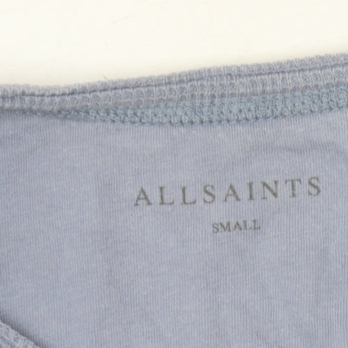 AllSaints Men's Blue Cotton Crew Neck T-Shirt - Size S