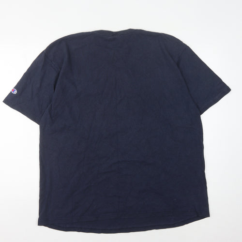 Champion Men’s Blue XL Crew Neck Logo T-Shirt