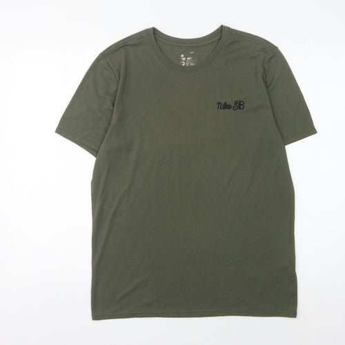 Nike Green Short Sleeve Men's T-Shirt, Medium, Graphic Print