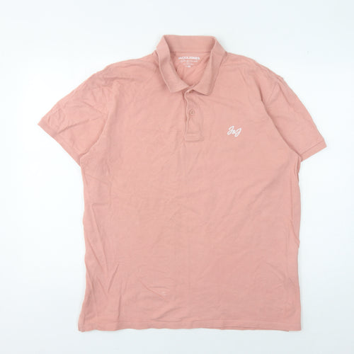 Jack & Jones Men's Pink XL Polo Shirt