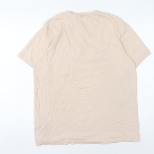 Nike Unisex Beige Cotton T-Shirt, S - Casual Basic Style