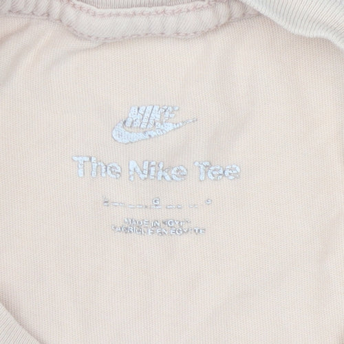 Nike Unisex Beige Cotton T-Shirt, S - Casual Basic Style