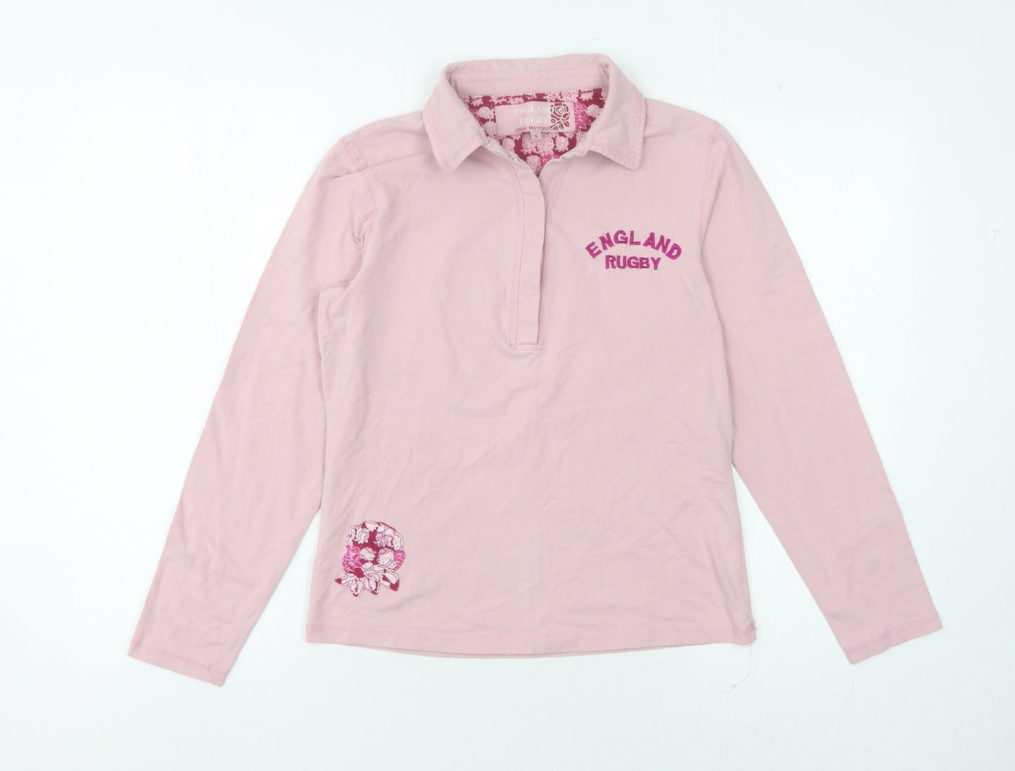 England Rugby Women's Pink Polo, Size S, Sports Style