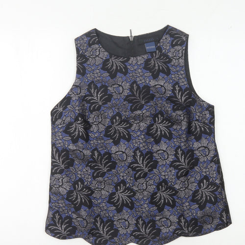 Oasis Women's Black Floral Blouse, Size 10