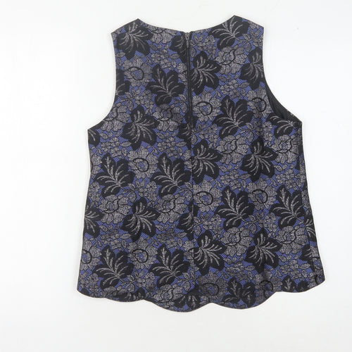 Oasis Women's Black Floral Blouse, Size 10