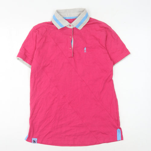 Harry Hall Men's Pink Polo Shirt M Collared Solid
