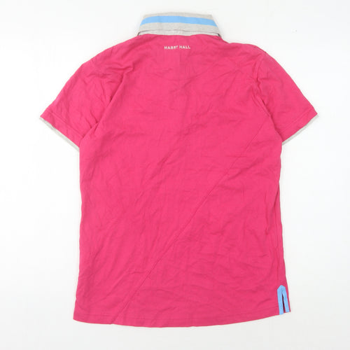 Harry Hall Men's Pink Polo Shirt M Collared Solid