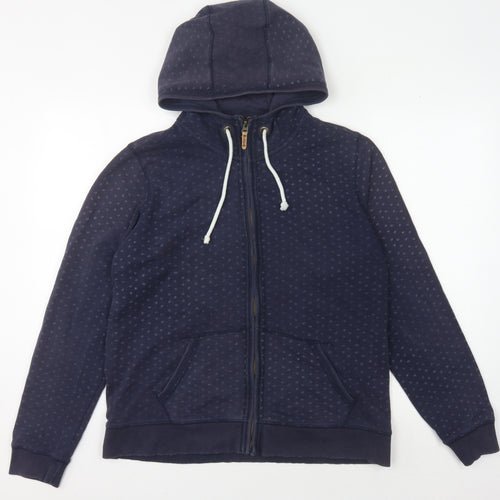 Fat Face Women's Blue Polka Dot Full Zip Hoodie Size 16