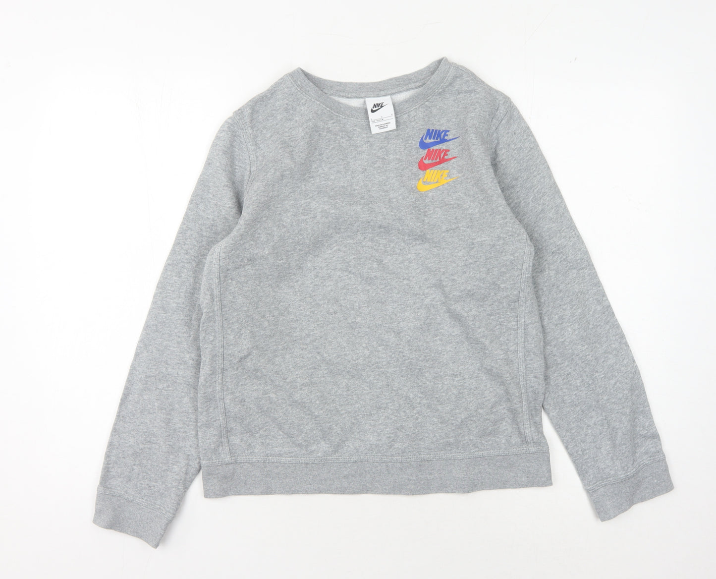 Nike Boys Grey Logo Sweatshirt L - Casual Pullover Style
