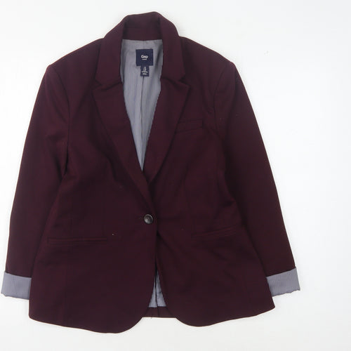 Gap Women's Red Blazer Size 10 Regular Notch Lapel