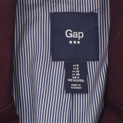 Gap Women's Red Blazer Size 10 Regular Notch Lapel