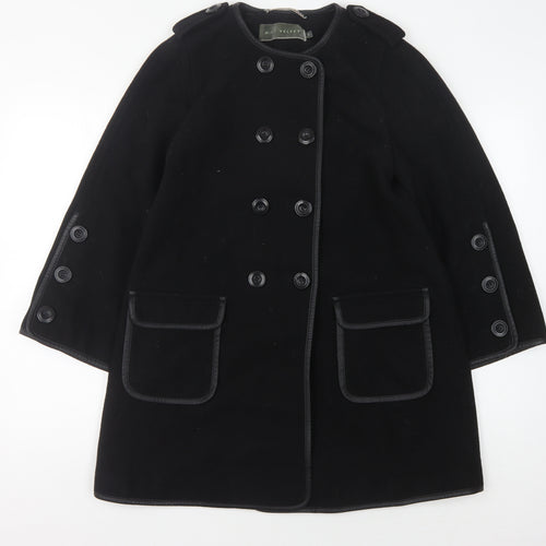 Mint Velvet Women's Black Mid-Length Pea Coat Size 8