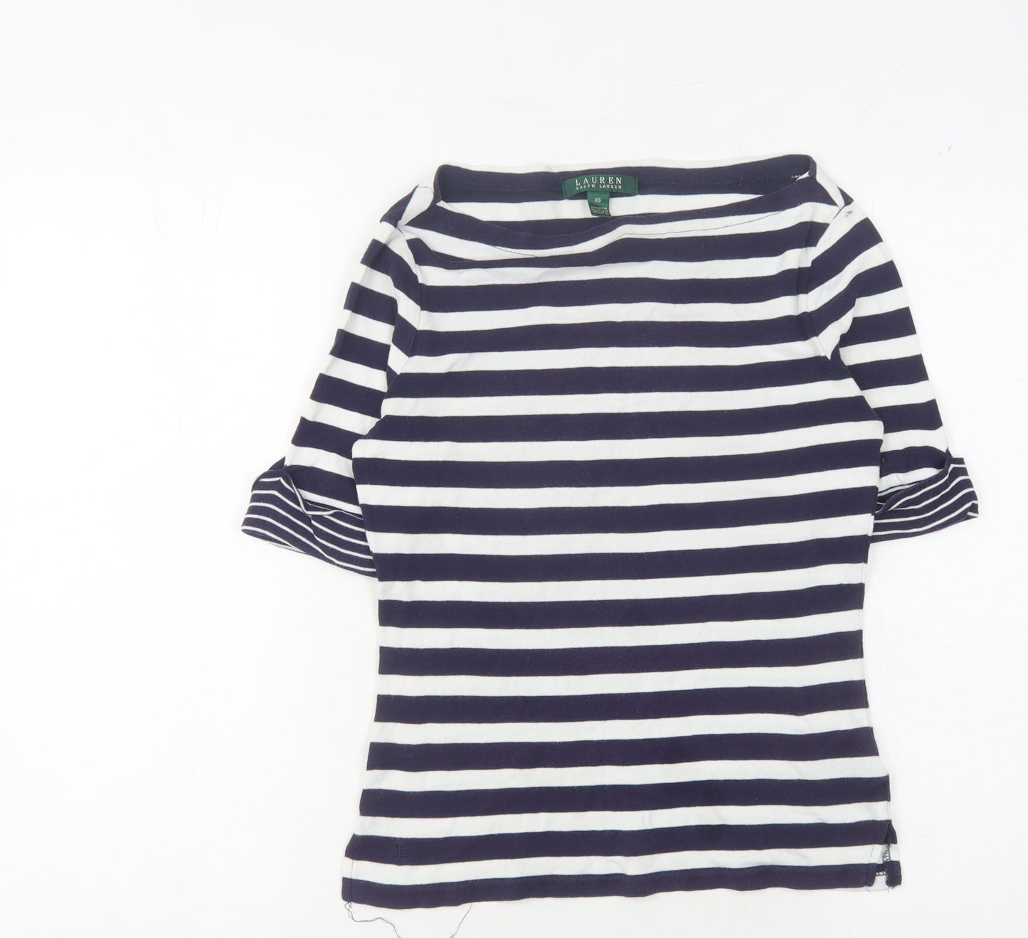 Lauren Ralph Lauren Women's Blue Striped T-Shirt XS