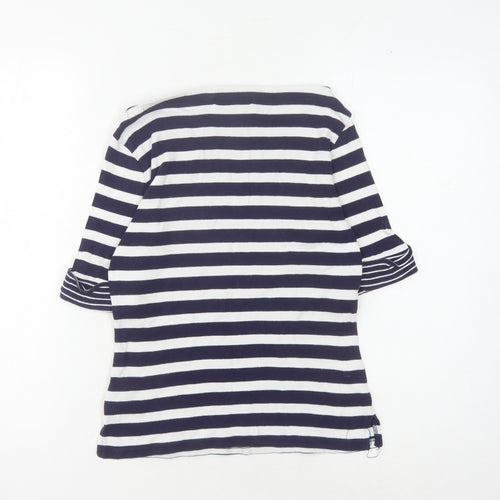 Lauren Ralph Lauren Women's Blue Striped T-Shirt XS