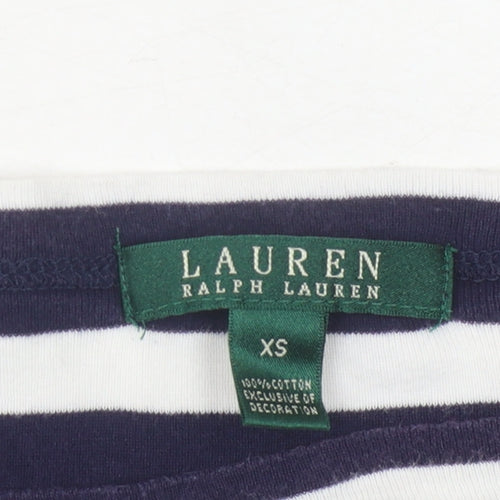 Lauren Ralph Lauren Women's Blue Striped T-Shirt XS