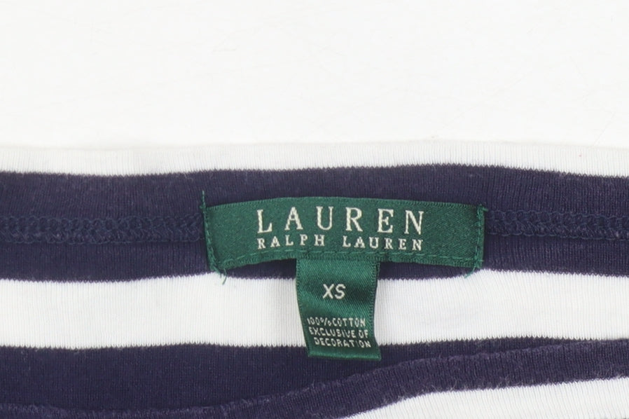 Lauren Ralph Lauren Women's Blue Striped T-Shirt XS
