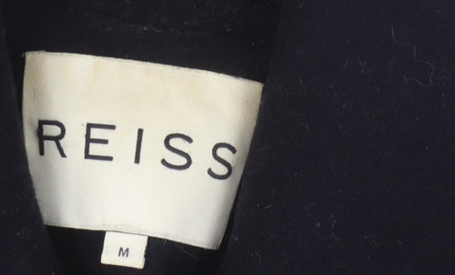 Reiss Women's Black Wool Pea Coat, M, Double-Breasted