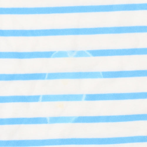 Boden Women's Blue Striped T-Shirt, Size 14