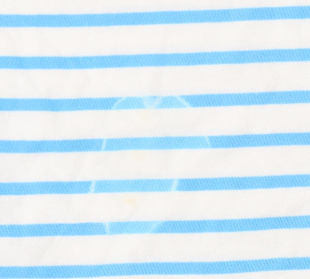 Boden Women's Blue Striped T-Shirt, Size 14