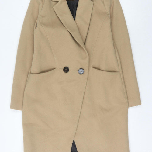 Oasis Women's Beige Long Overcoat Size M