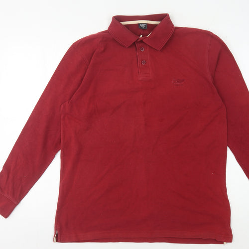 Cotton Traders Men's Red Long Sleeve Polo - Size M