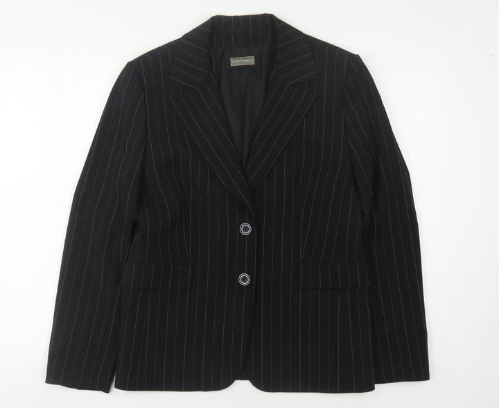 Yves Tanguy Women's Black Pinstripe Blazer Size 12