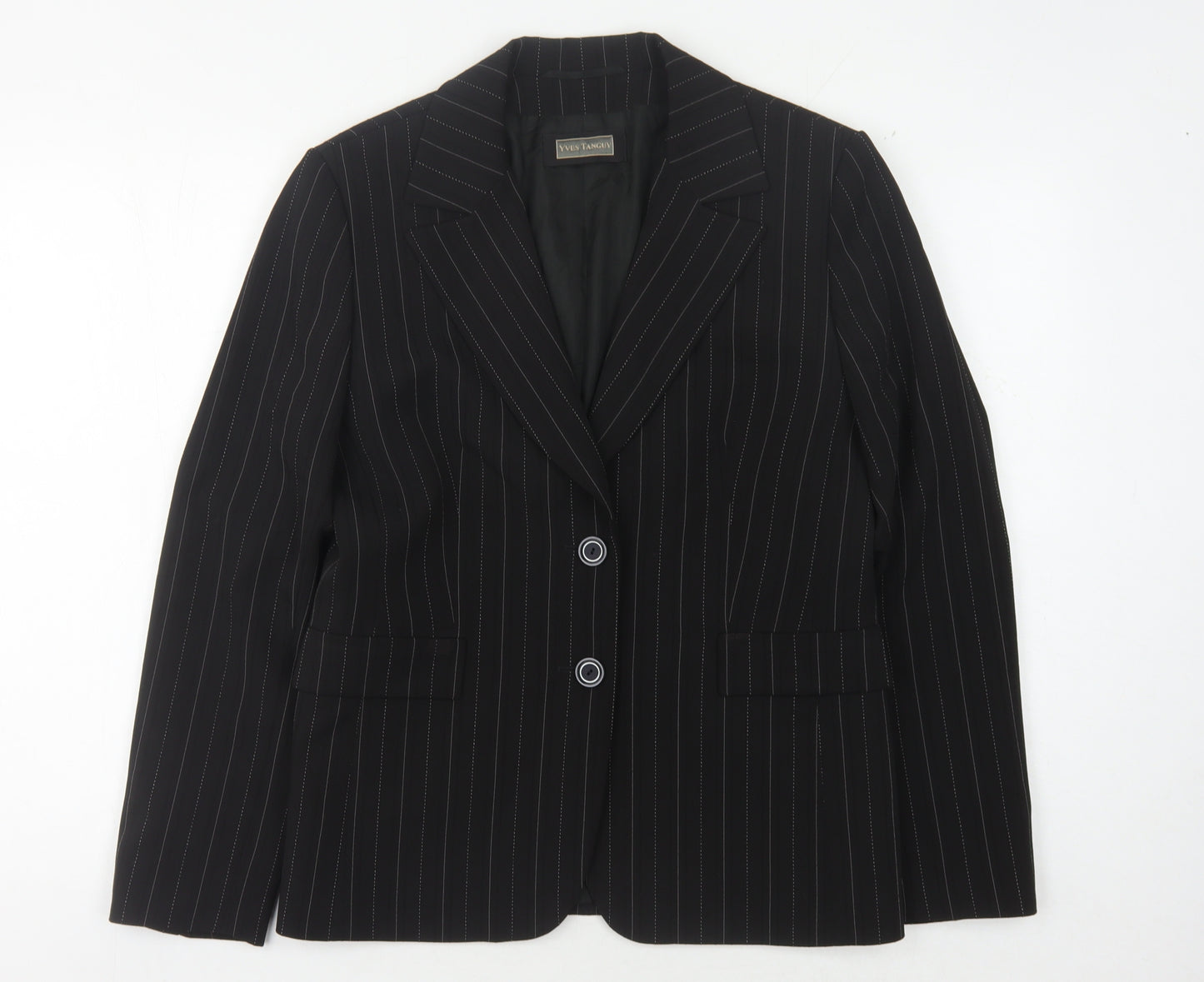Yves Tanguy Women's Black Pinstripe Blazer Size 12