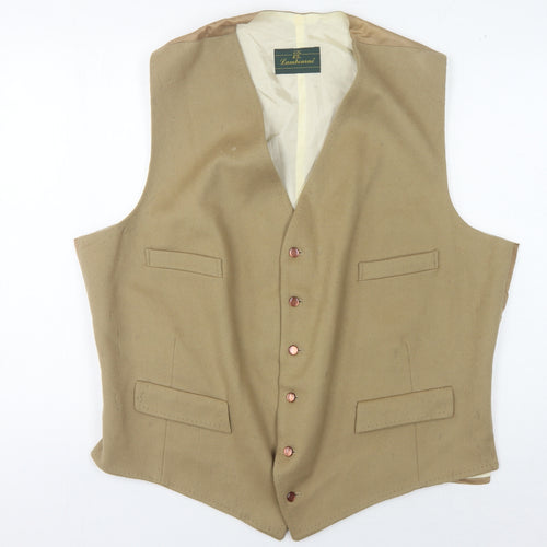 Lambourne Men's Beige Wool Waistcoat 51XL