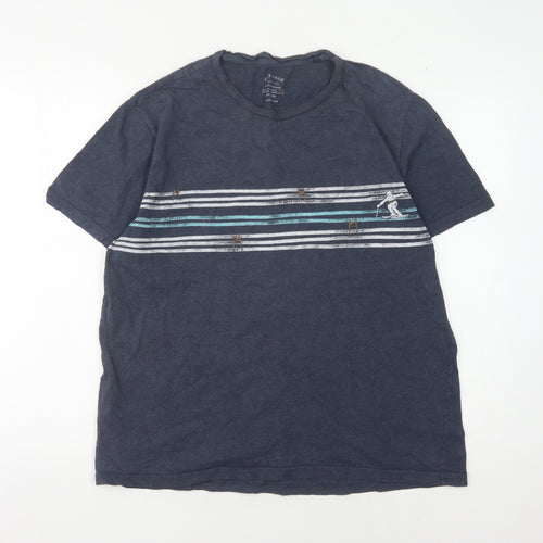 Fat Face Men's Blue Striped T-Shirt, Size L