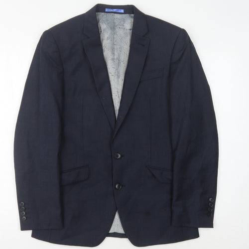 Next Men's Blue Wool Blazer Jacket Size 36S