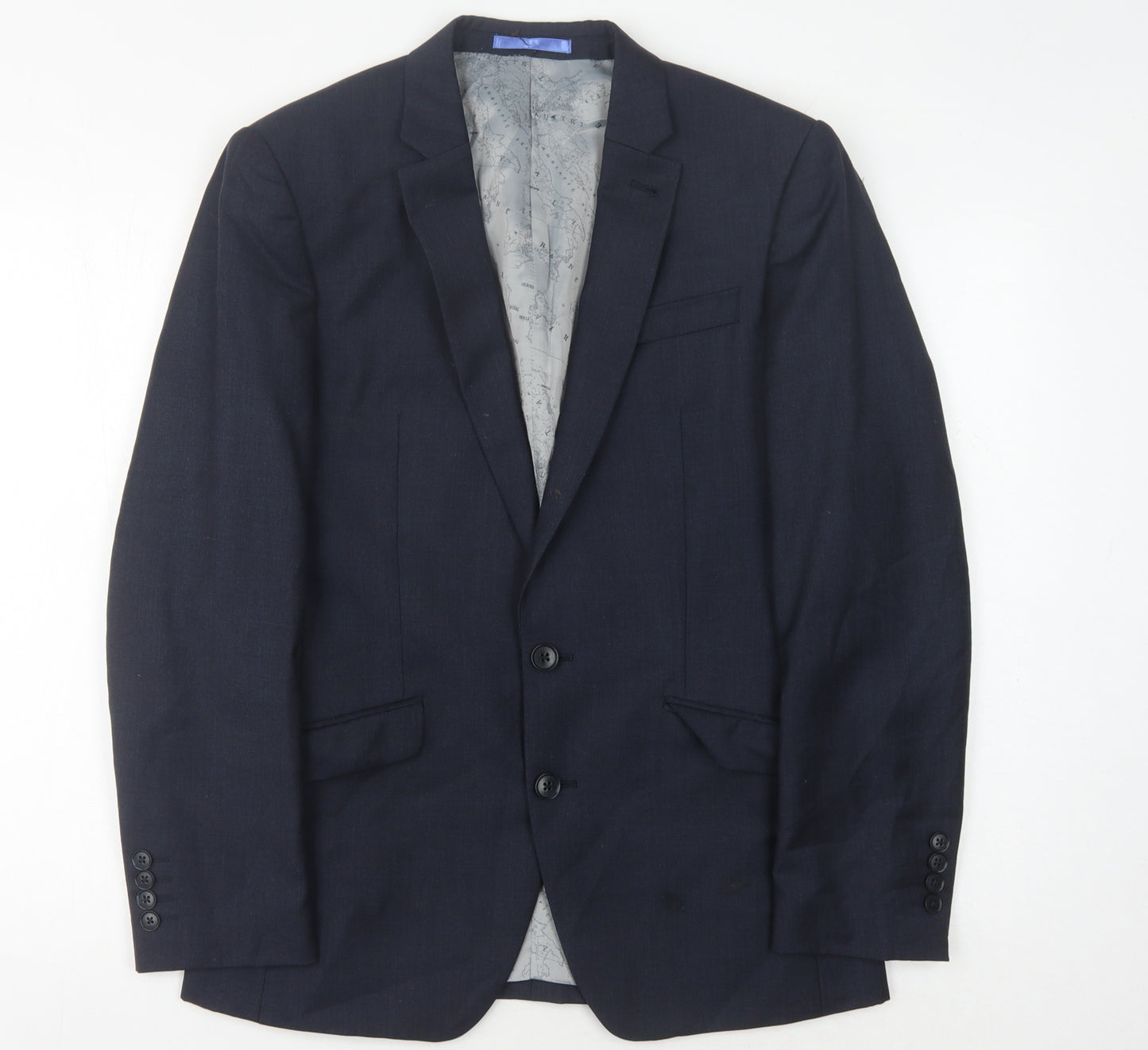 Next Men's Blue Wool Blazer Jacket Size 36S