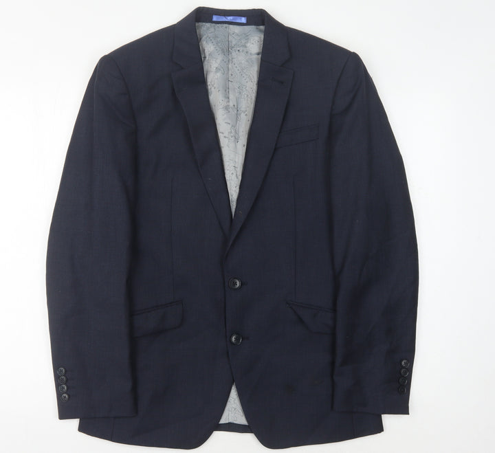 Next Men's Blue Wool Blazer Jacket Size 36S