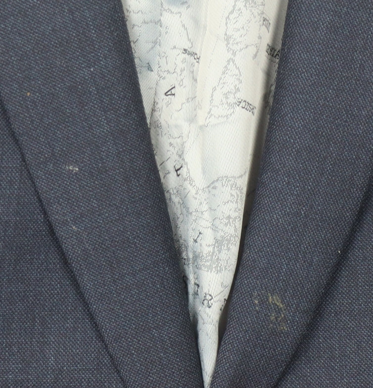 Next Men's Blue Wool Blazer Jacket Size 36S