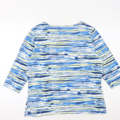 Honor Millburn Women Blue Striped Jersey Top Size 16