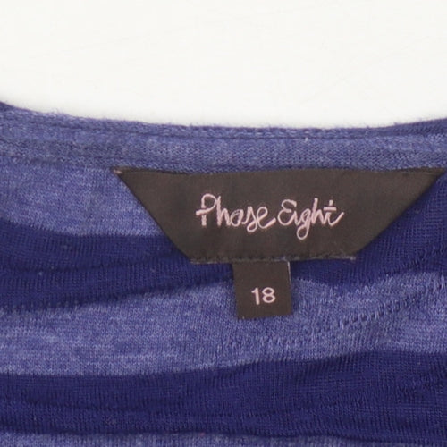 Phase Eight Women's Blue Striped Blouse Size 18